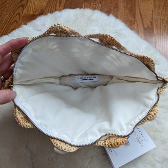 Sensi studio seashell woven crochet clutch NEW - Picture 5 of 13